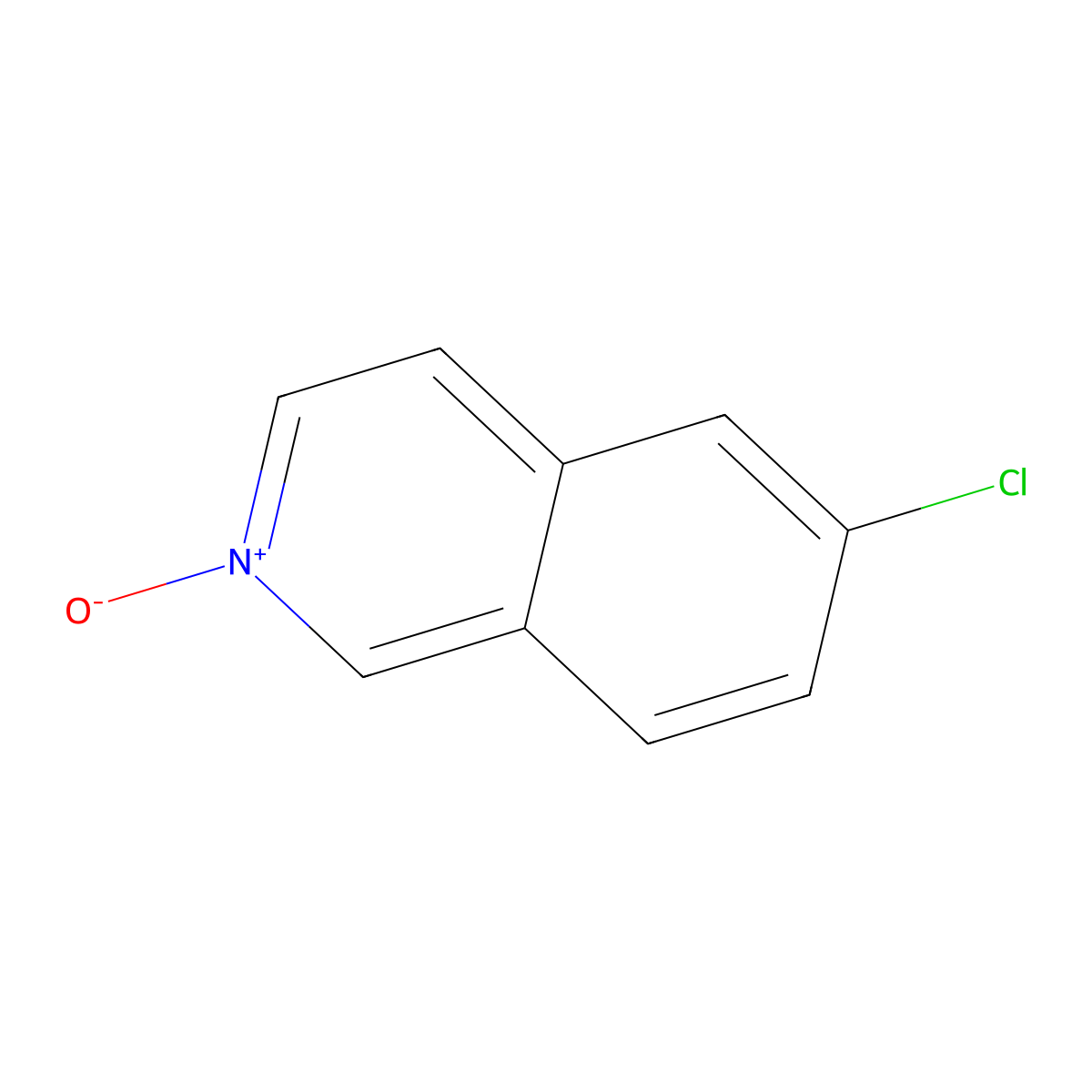 6-Chloroisoquinolin-2-ium-2-olate molecular structure, CAS 410086-26-9