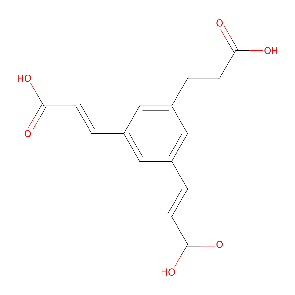 3,3',3''-(Benzene-1,3,5-triyl)triacrylic acid molecular structure, CAS 41009-88-5