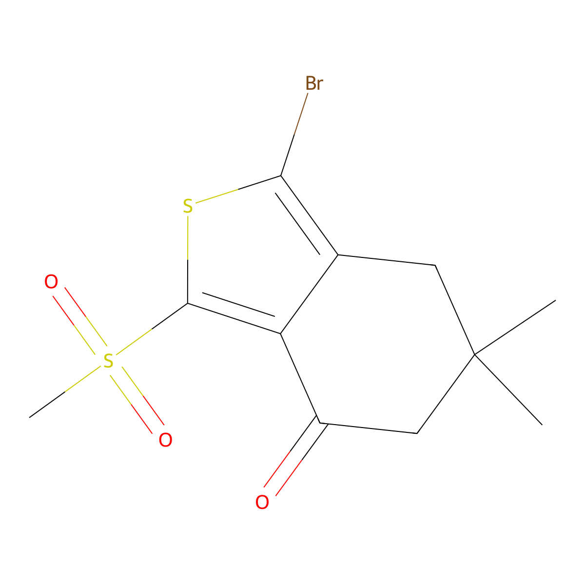 1-Bromo-6,6-dimethyl-3-(methylsulfonyl)-4,5,6,7-tetrahydrobenzo[c]thiophen-4-one molecular structure, CAS 410090-76-5