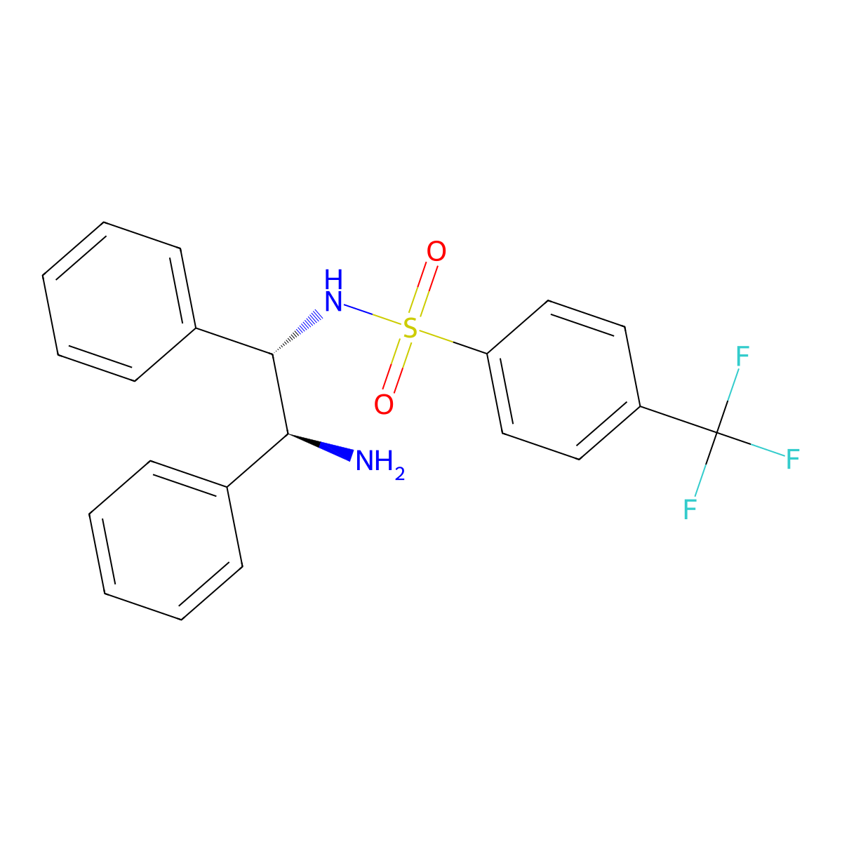 N-((1S,2S)-2-Amino-1,2-diphenylethyl)-4-(trifluoromethyl)benzenesulfonamide molecular structure, CAS 410096-73-0
