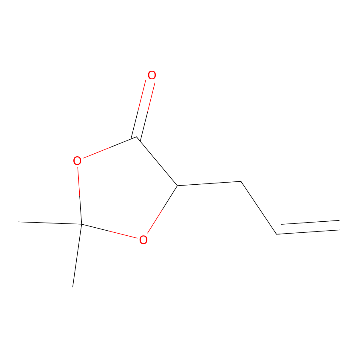 5-Allyl-2,2-dimethyl-1,3-dioxolan-4-one molecular structure, CAS 410098-23-6