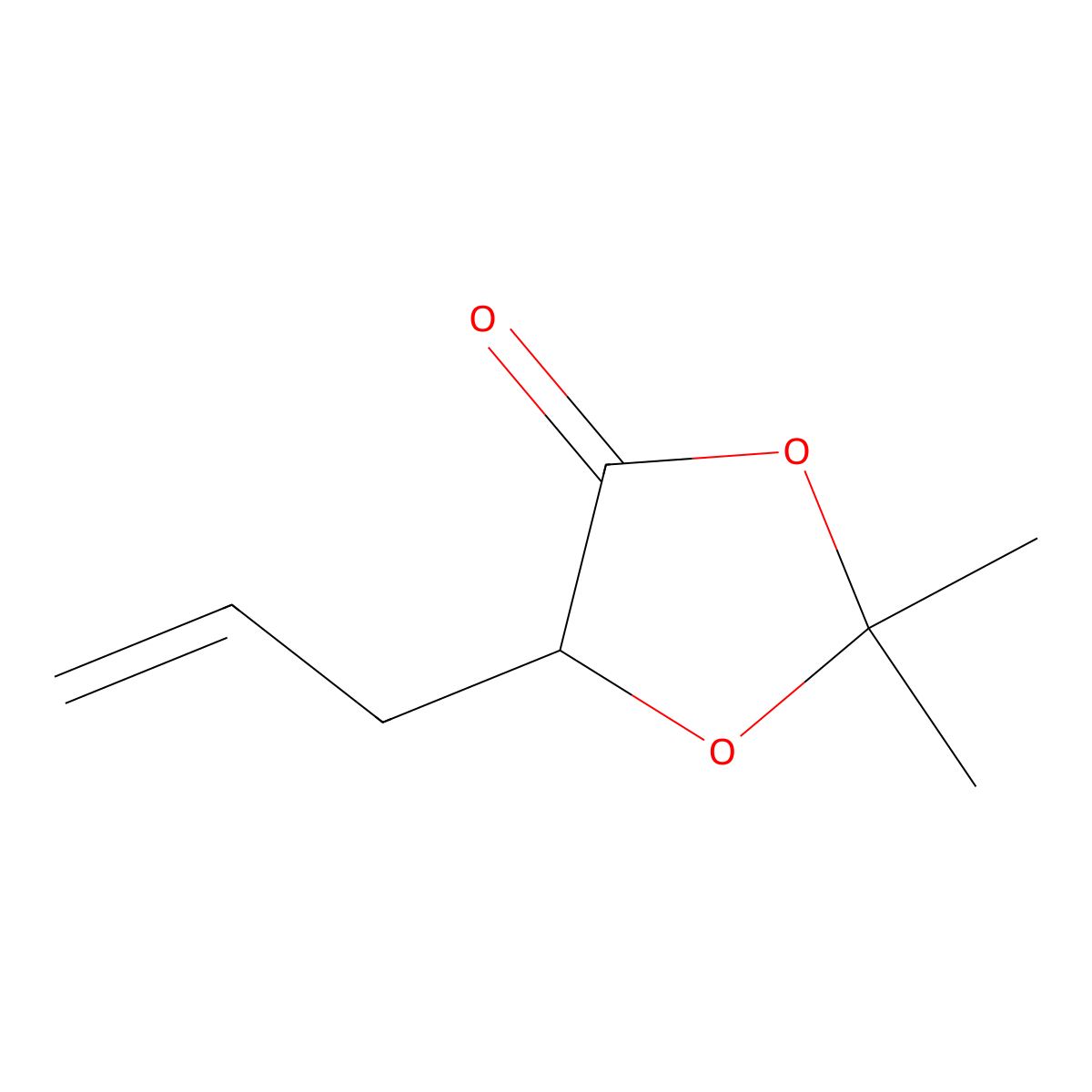 5-Allyl-2,2-dimethyl-1,3-dioxolan-4-one molecular structure, CAS 410098-23-6