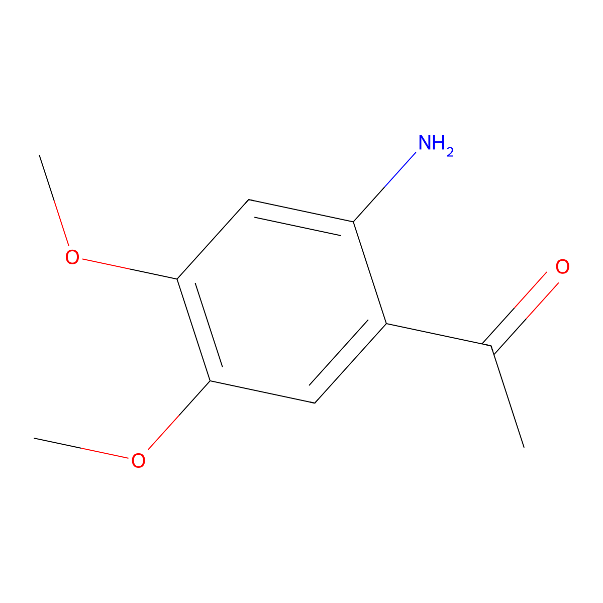 Ethanone, 1-(2-amino-4,5-dimethoxyphenyl)- molecular structure, CAS 4101-30-8