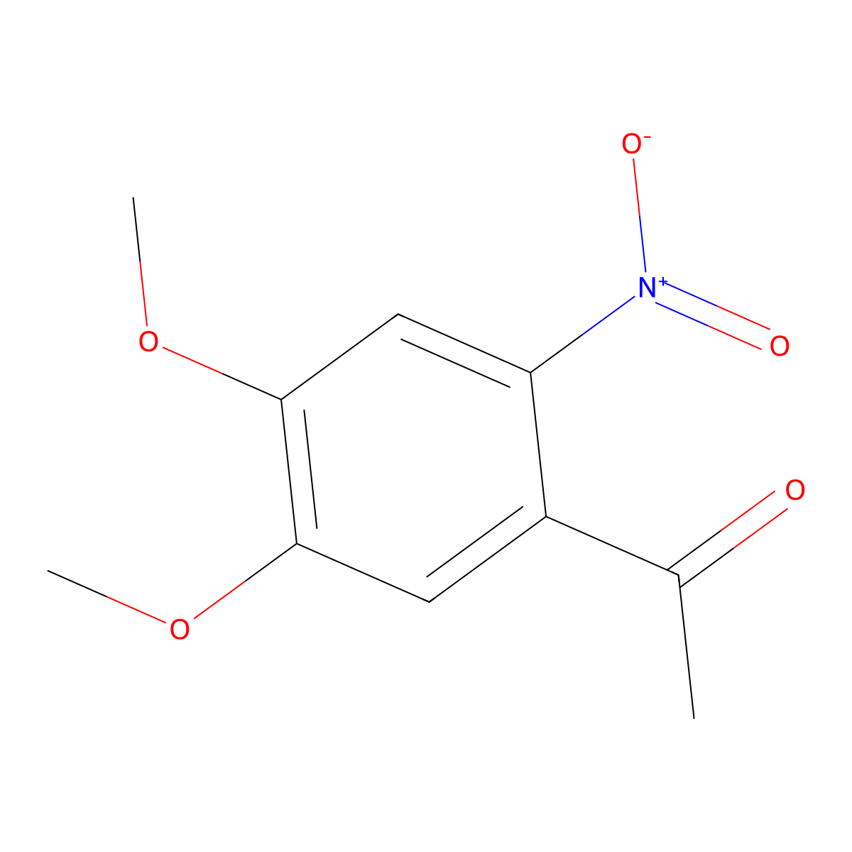 Ethanone, 1-(4,5-dimethoxy-2-nitrophenyl)- molecular structure, CAS 4101-32-0