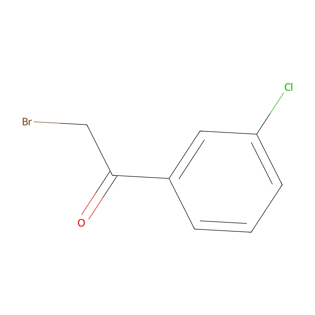 2-Bromo-3'-chloroacetophenone molecular structure, CAS 41011-01-2