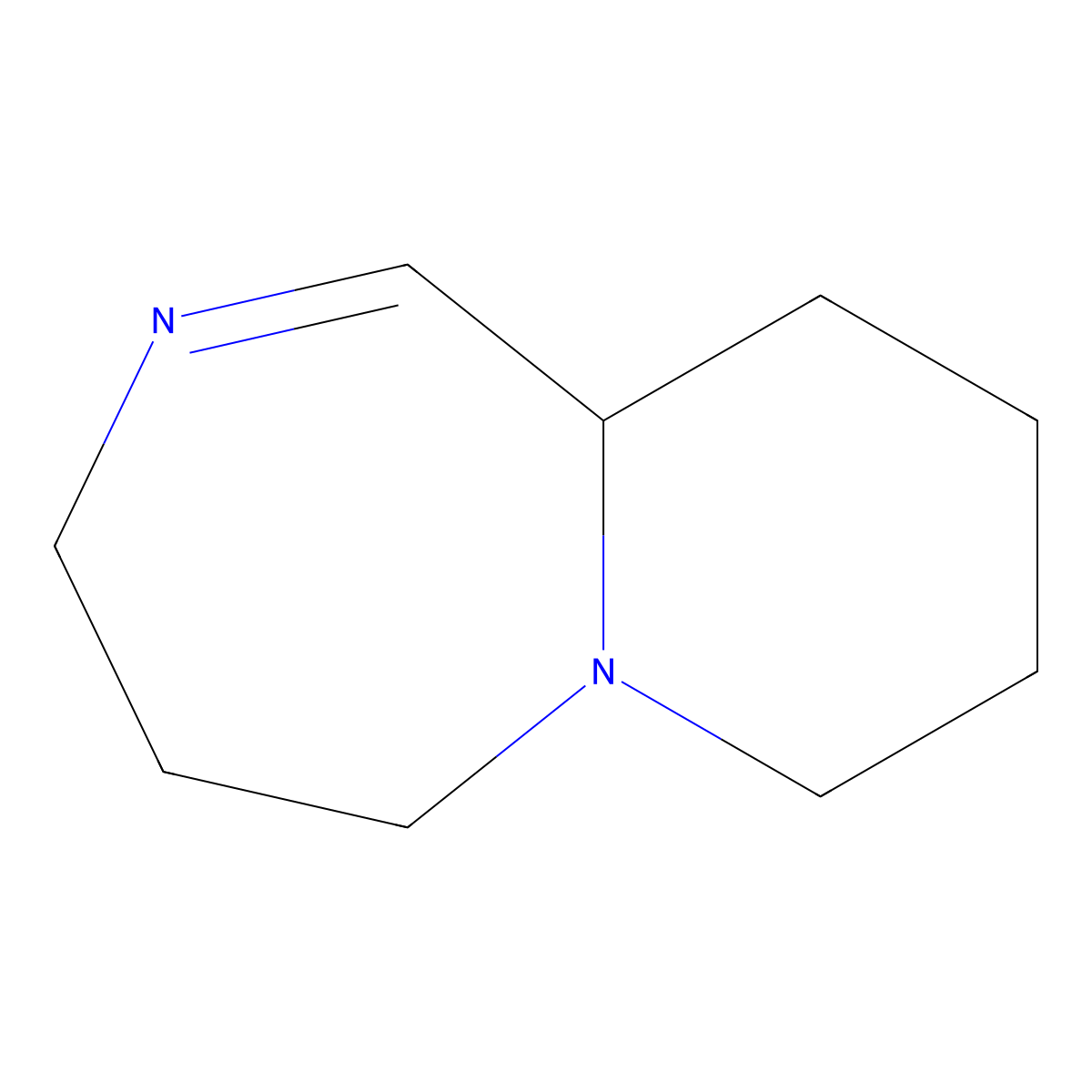 1,5-Diazabicyclo(5,4,0)undec-5-ene molecular structure, CAS 41015-70-7