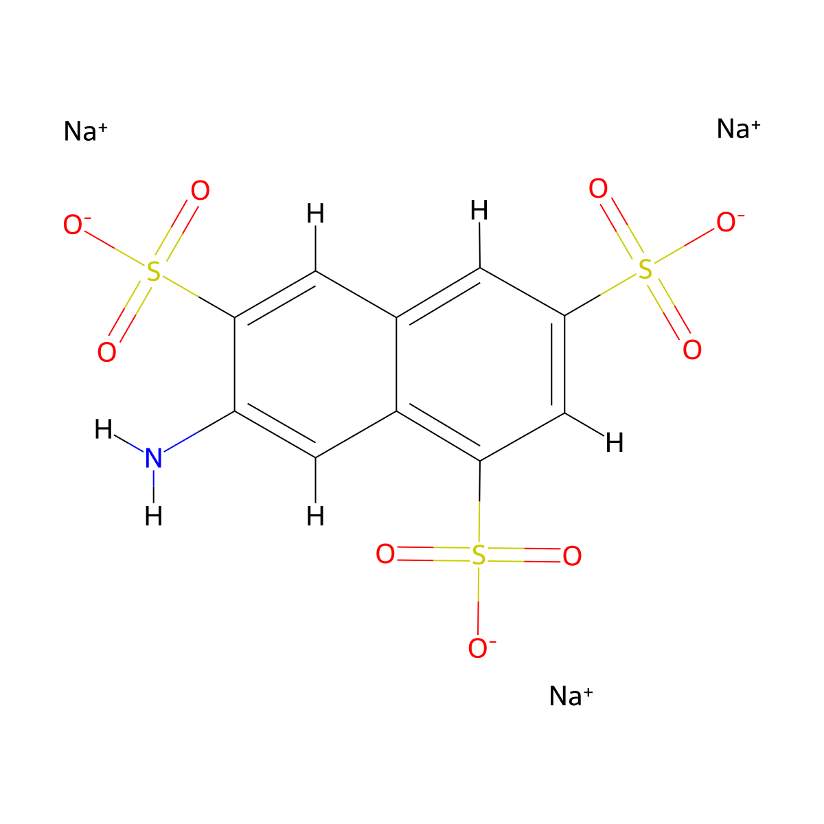 1,3,6-Naphthalenetrisulfonic acid, 7-amino-, sodium salt (1:?) molecular structure, CAS 41016-61-9