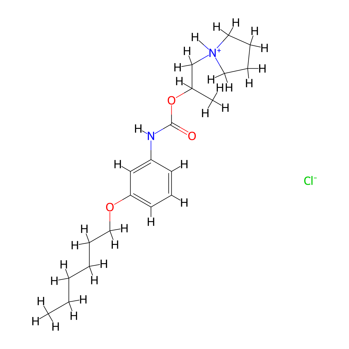 Carbamic acid, (3-(hexyloxy)phenyl)-, 1-methyl-2-(1-pyrrolidinyl)ethyl ester, monohydrochloride molecular structure, CAS 41017-73-6