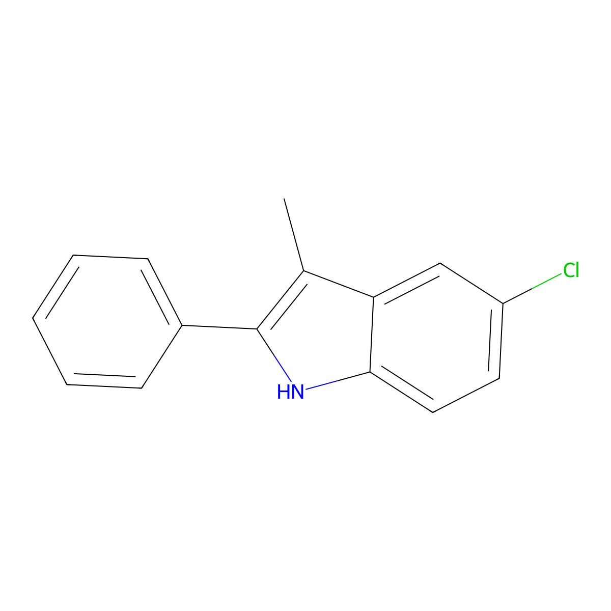 5-chloro-3-methyl-2-phenyl-1H-indole molecular structure, CAS 41018-94-4