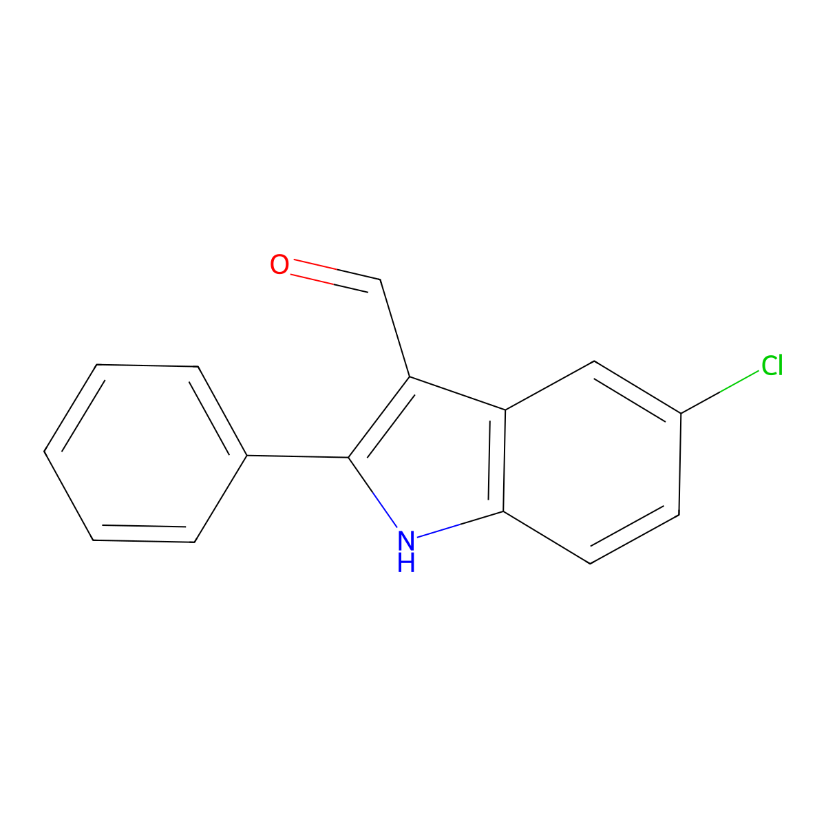 5-chloro-2-phenyl-1H-indole-3-carbaldehyde molecular structure, CAS 41019-17-4