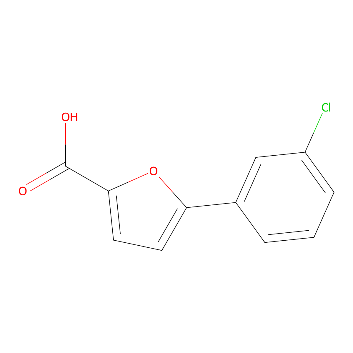 5-(3-Chlorophenyl)furan-2-carboxylic acid molecular structure, CAS 41019-44-7