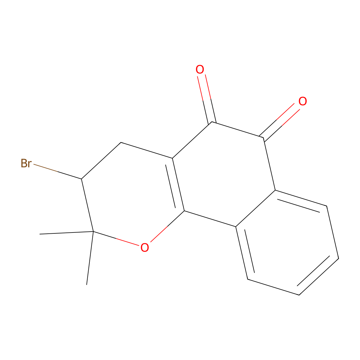 3-Bromo-2,2-dimethyl-3,4-dihydro-2H-benzo(h)chromene-5,6-dione molecular structure, CAS 41019-50-5