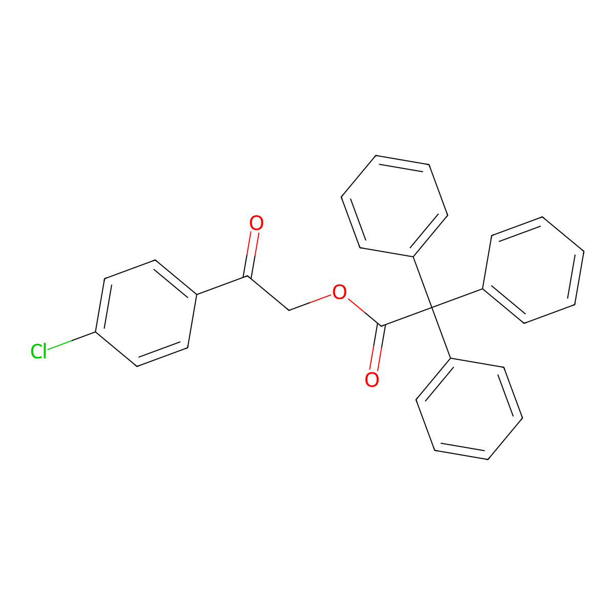 2-(4-Chlorophenyl)-2-oxoethyl 2,2,2-triphenylacetate molecular structure, CAS 4102-41-4