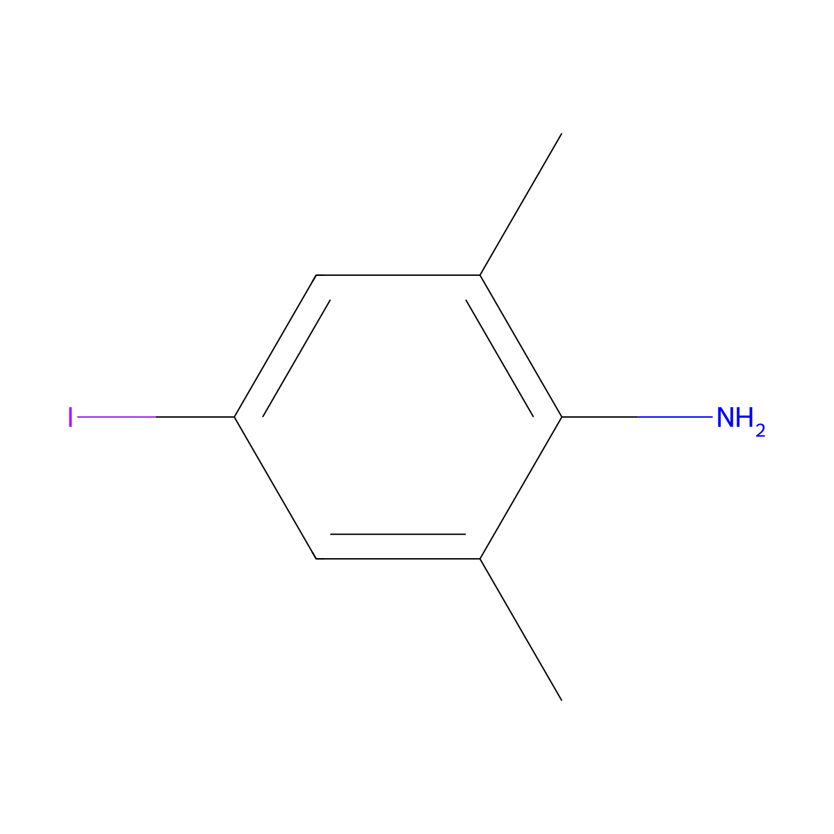 4-Iodo-2,6-dimethylbenzenamine molecular structure, CAS 4102-53-8