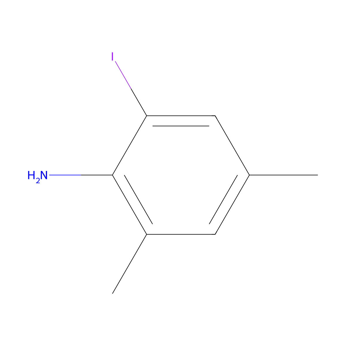 2-Iodo-4,6-dimethylaniline molecular structure, CAS 4102-54-9