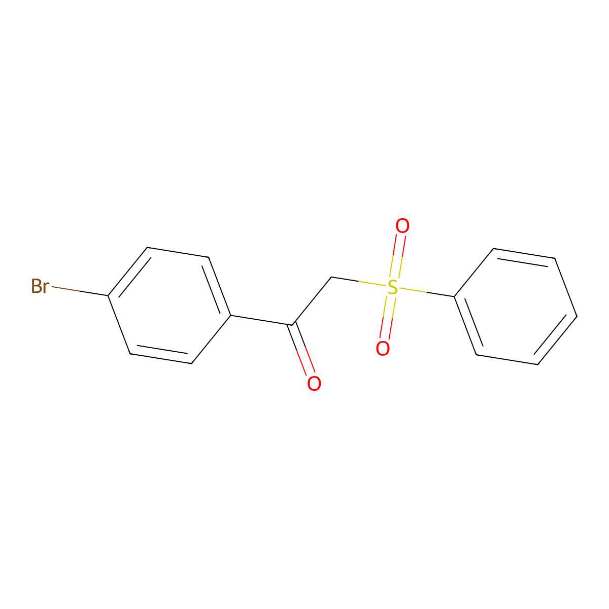 1-(4-Bromophenyl)-2-(phenylsulfonyl)ethanone molecular structure, CAS 41024-55-9