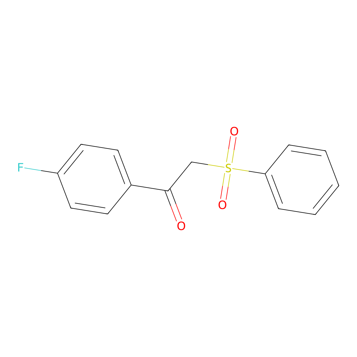 1-(4-Fluorophenyl)-2-(phenylsulfonyl)ethanone molecular structure, CAS 41024-58-2