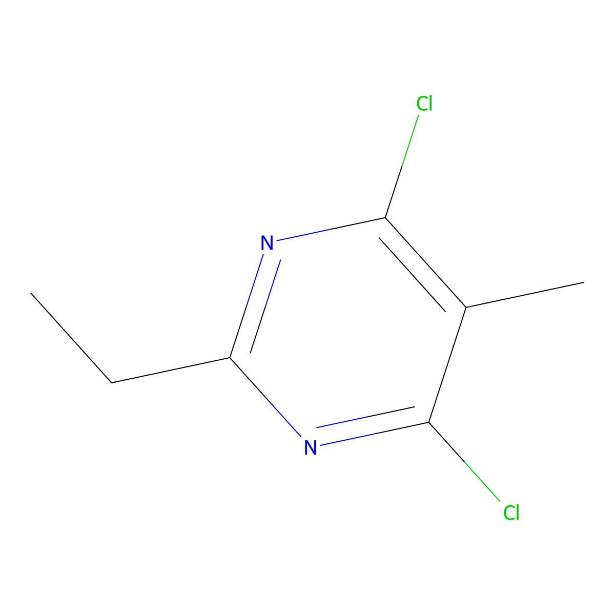 4,6-Dichloro-2-ethyl-5-methylpyrimidine molecular structure, CAS 41026-91-9