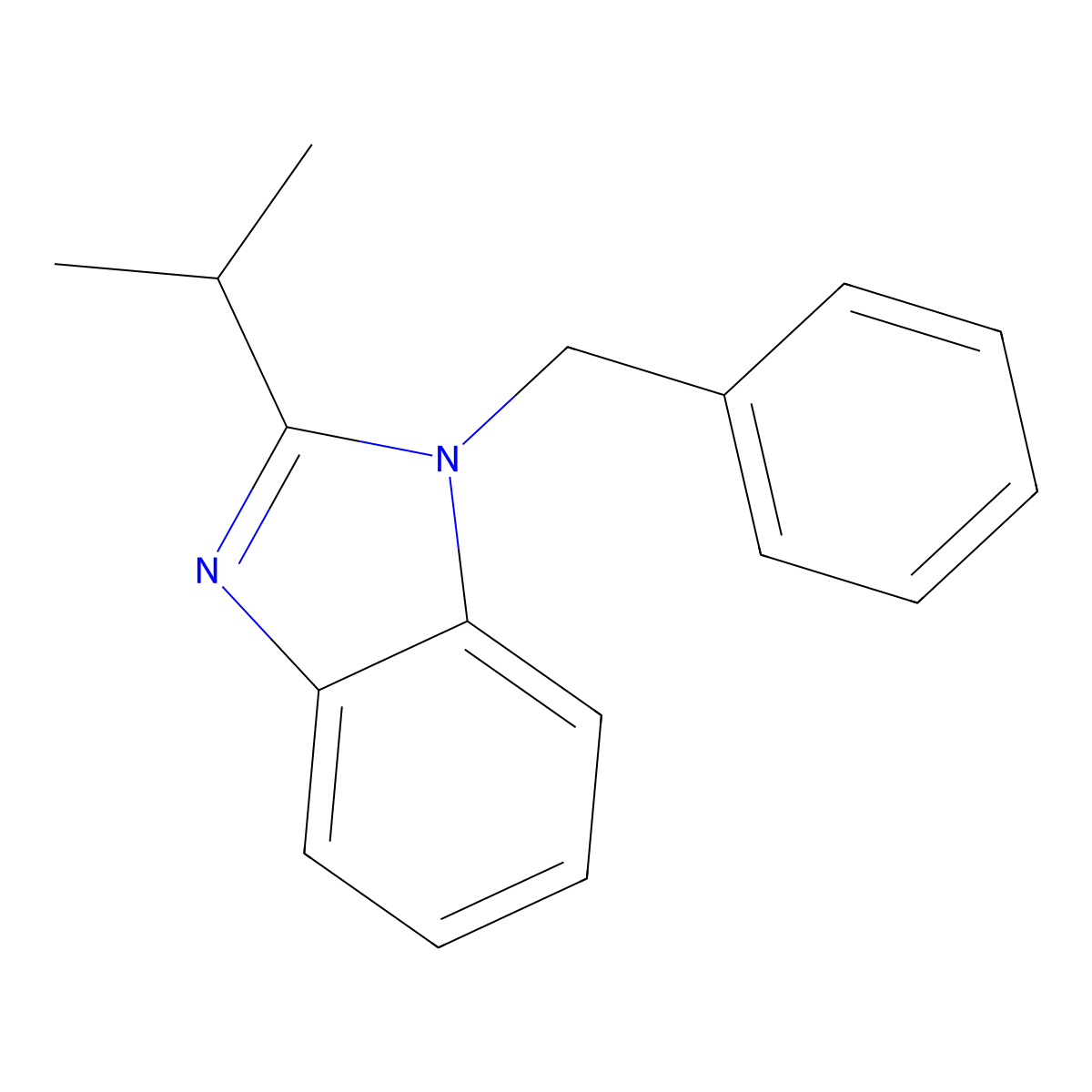 1-benzyl-2-(propan-2-yl)-1H-1,3-benzodiazole molecular structure, CAS 41030-11-9