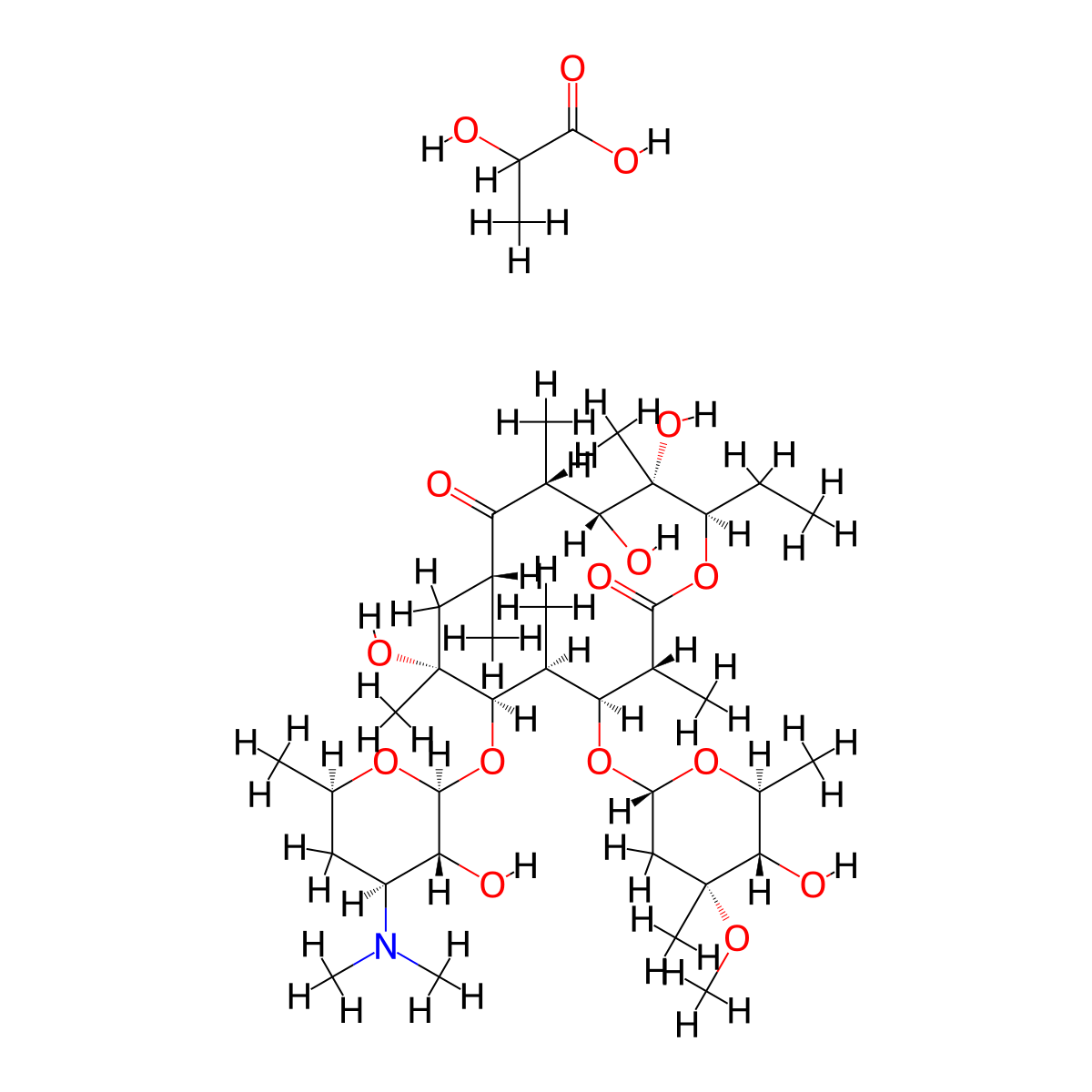 Erythromycin Lactate molecular structure, CAS 41033-54-9