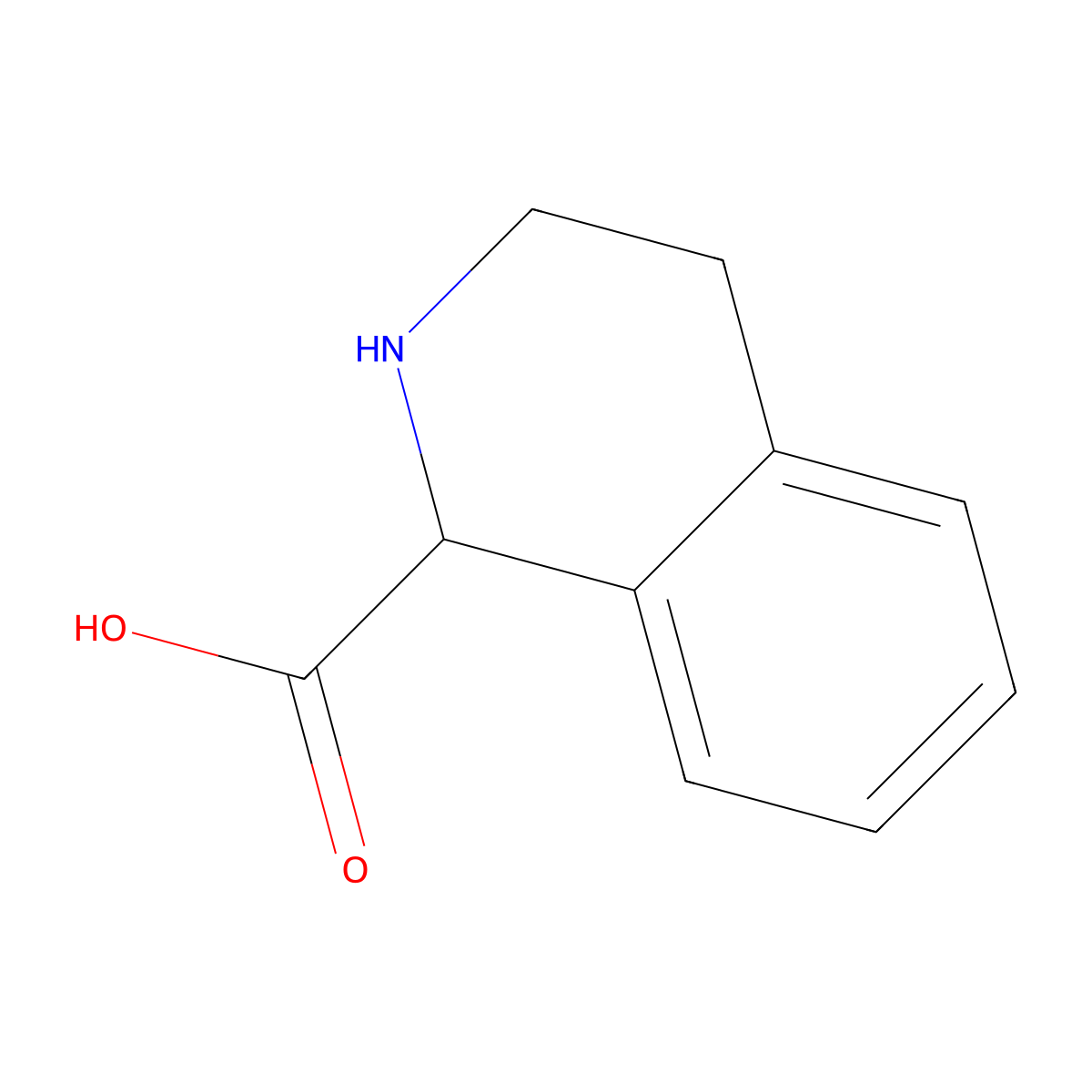 1,2,3,4-Tetrahydroisoquinoline carboxylic acid molecular structure, CAS 41034-52-0