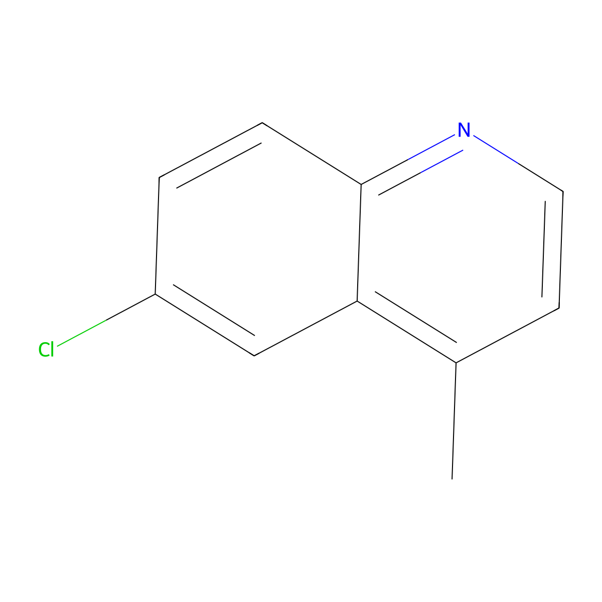 6-Chloro-4-methylquinoline molecular structure, CAS 41037-29-0