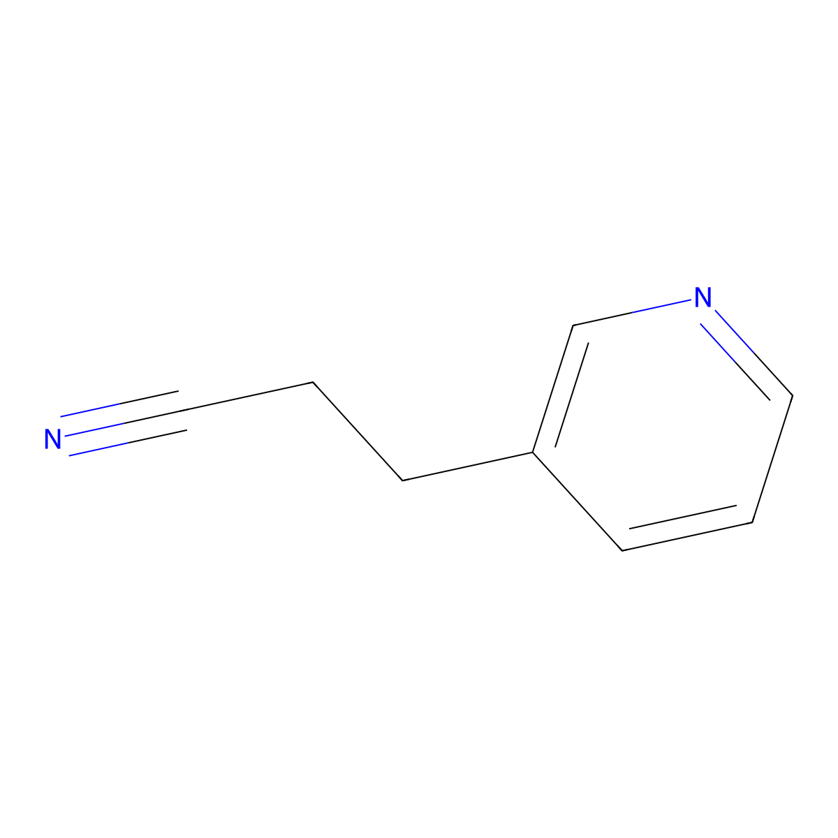 3-(Pyridin-3-yl)propanenitrile molecular structure, CAS 41038-67-9