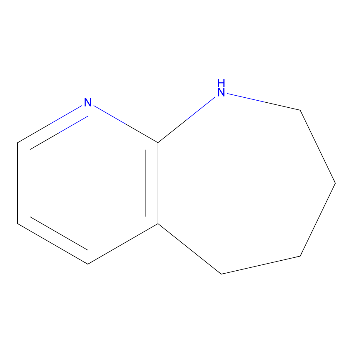 6,7,8,9-tetrahydro-5H-pyrido(2,3-b)azepine molecular structure, CAS 41038-70-4