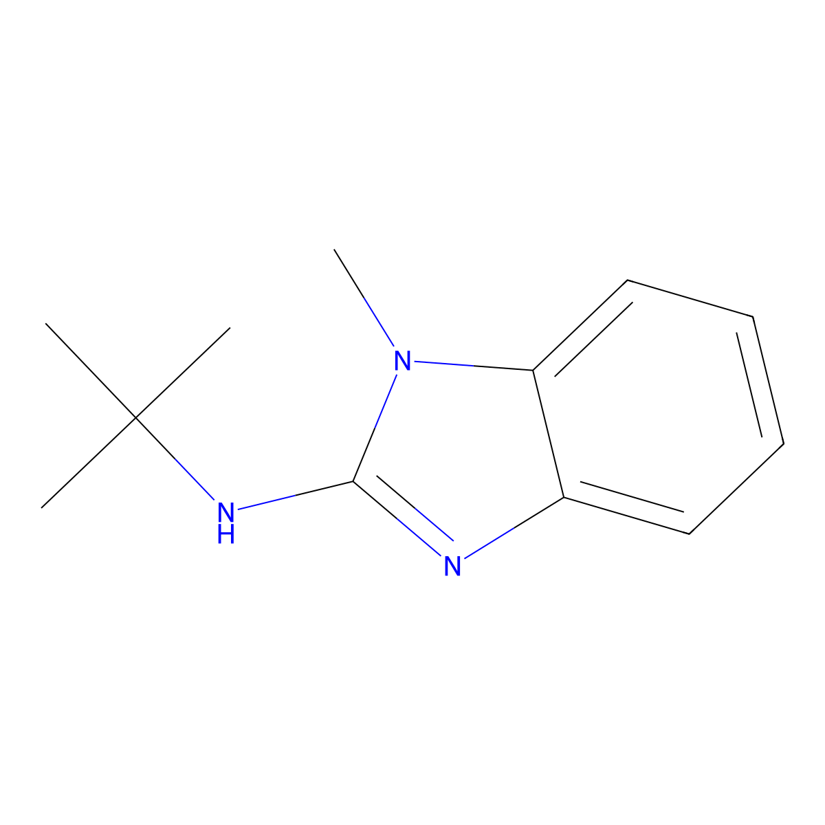 N-tert-butyl-1-methyl-1H-benzo[d]imidazol-2-amine molecular structure, CAS 41039-11-6