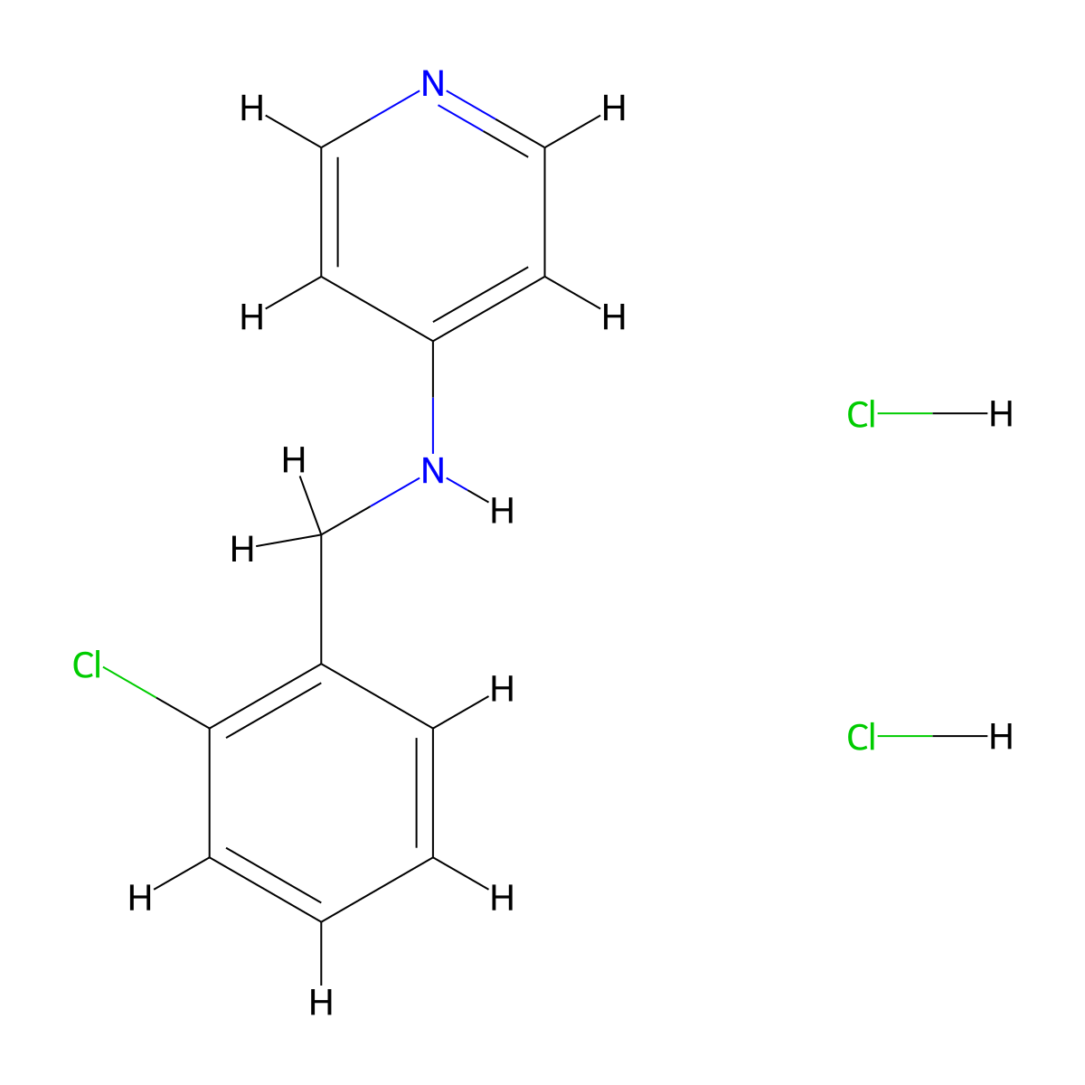 (2-Chlorobenzyl)pyridin-4-ylamine dihydrochloride molecular structure, CAS 41039-54-7
