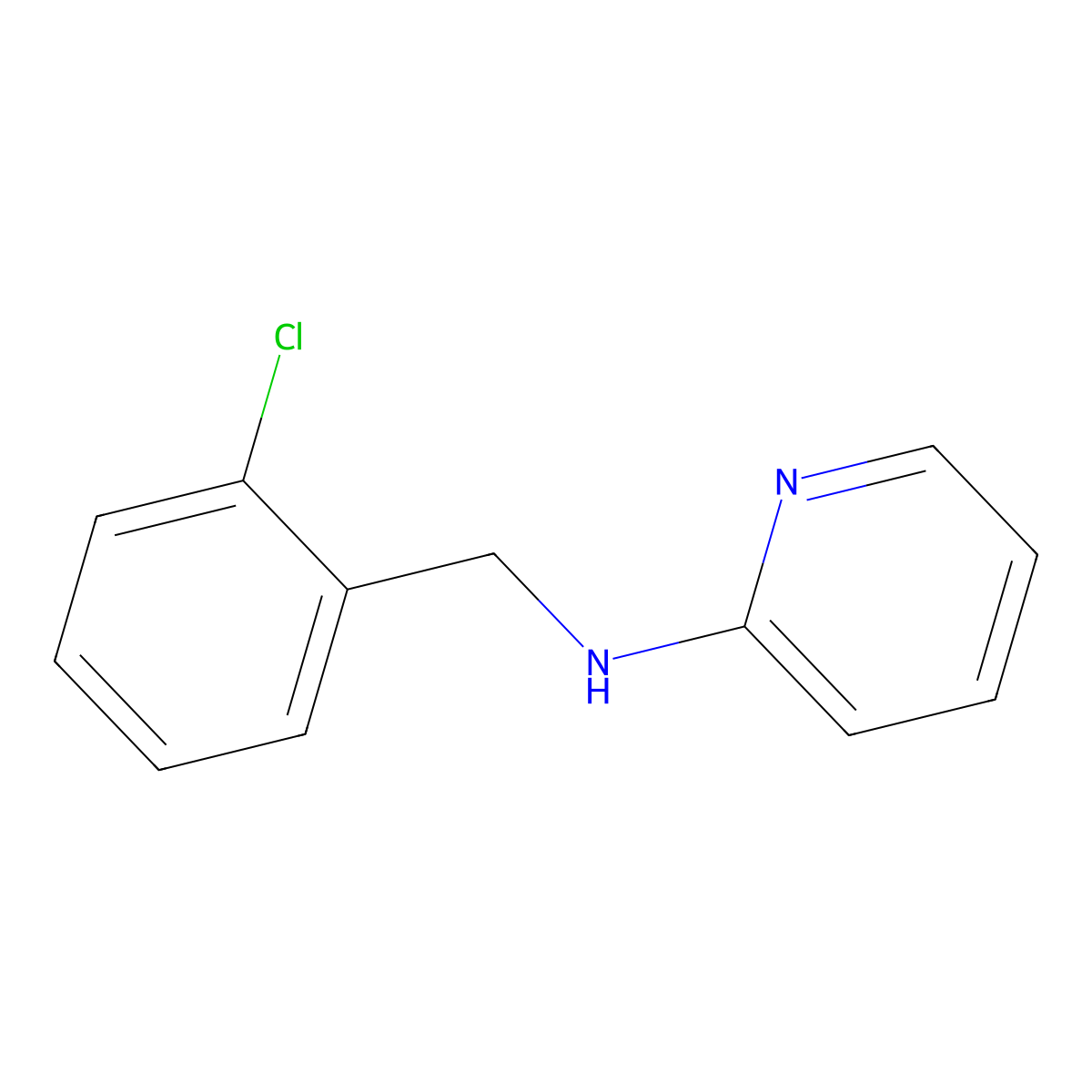 N-[(2-chlorophenyl)methyl]pyridin-2-amine molecular structure, CAS 41039-56-9