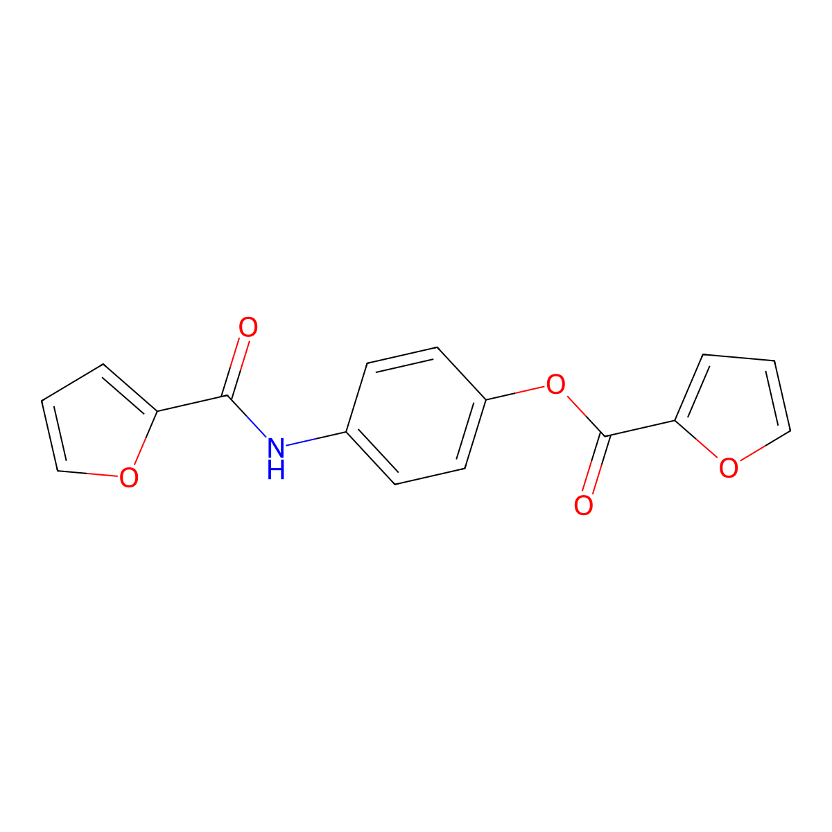 4-(2-Furoylamino)phenyl 2-furoate molecular structure, CAS 4104-25-0