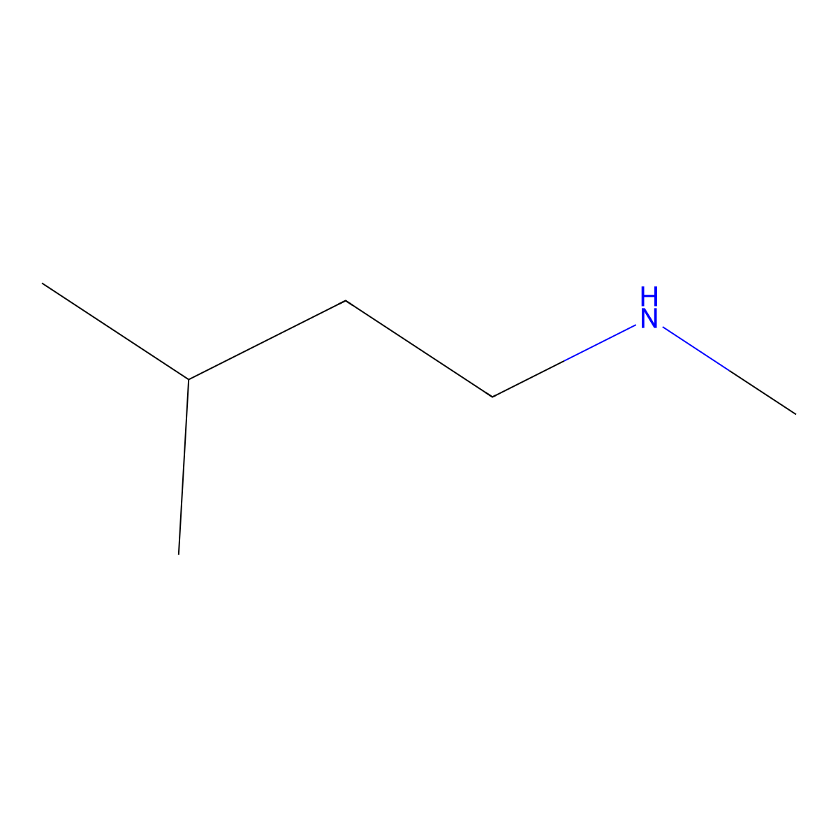 N,3-Dimethyl-1-butanamine molecular structure, CAS 4104-44-3