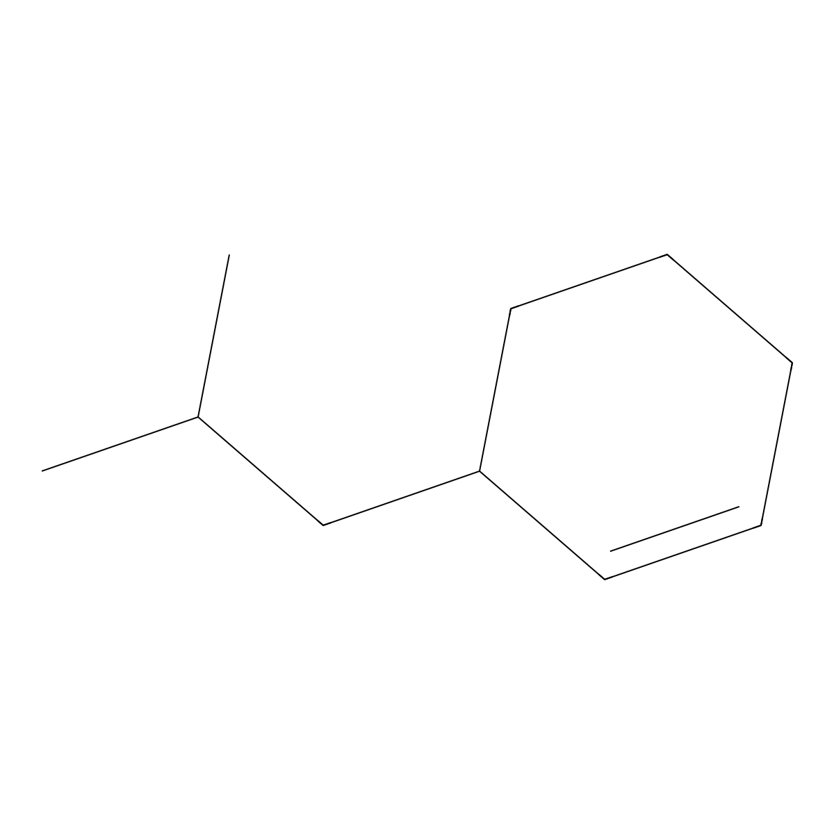 3-(2-Methylpropyl)cyclohex-1-ene molecular structure, CAS 4104-56-7