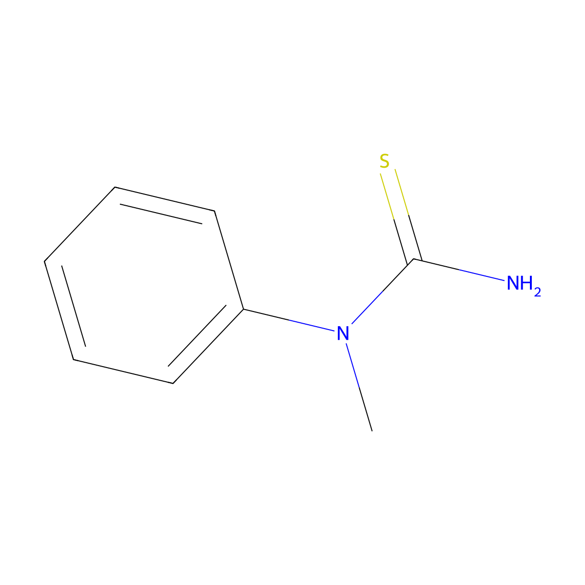 1-Methyl-1-phenylthiourea molecular structure, CAS 4104-75-0
