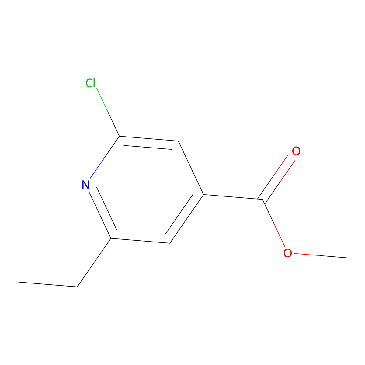Methyl 2-chloro-6-ethylpyridine-4-carboxylate molecular structure, CAS 4104-77-2