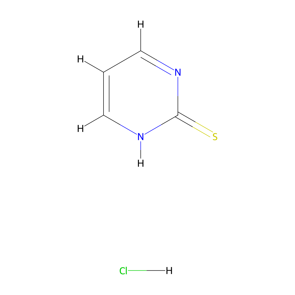 2-Pyrimidinethiol hydrochloride molecular structure, CAS 41041-19-4
