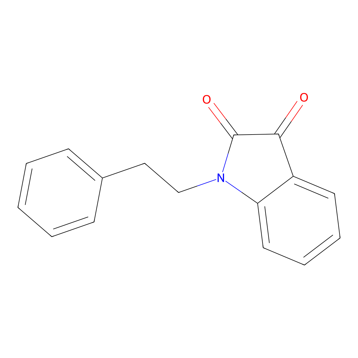 1-Phenethylindoline-2,3-dione molecular structure, CAS 41042-17-5