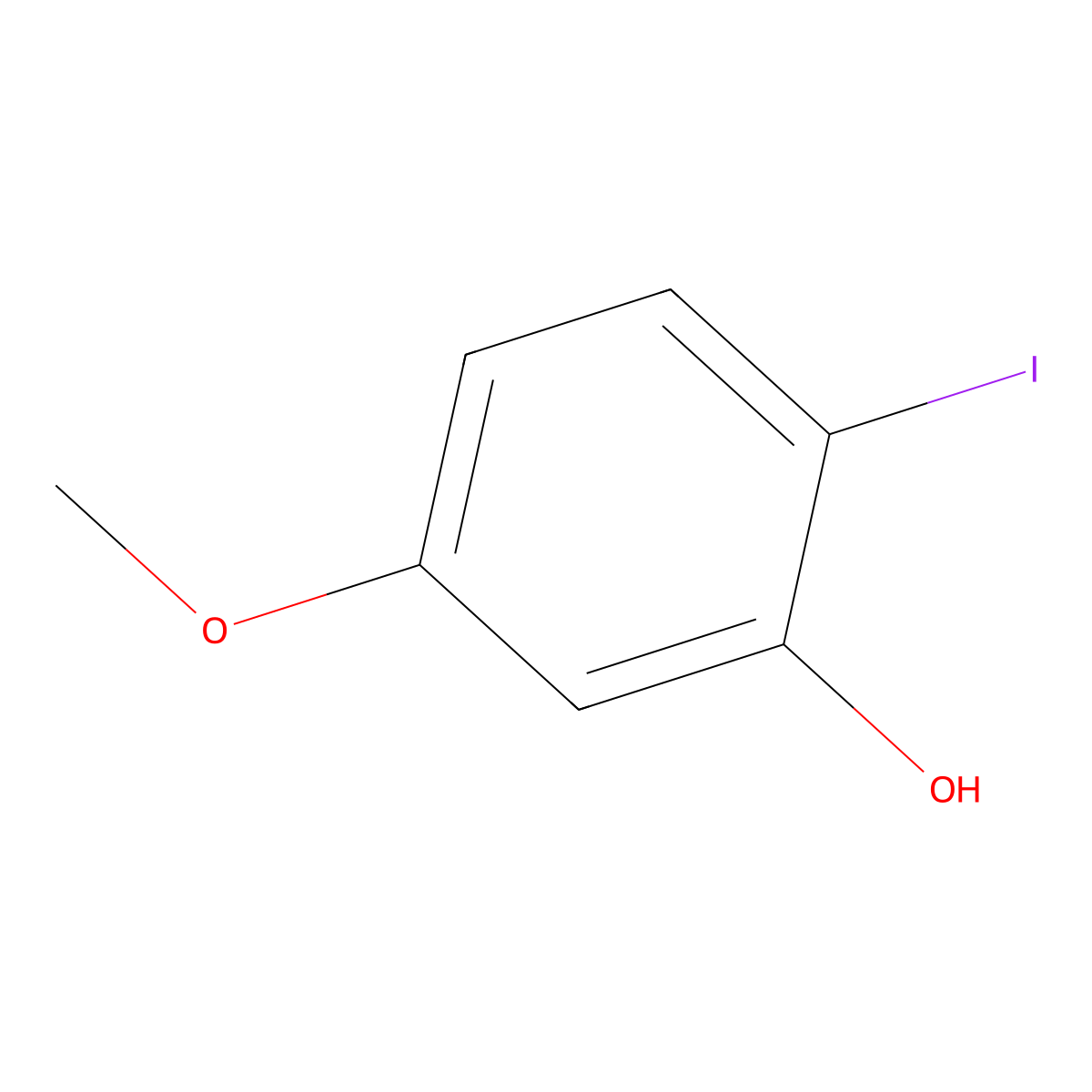 2-Iodo-5-methoxyphenol molecular structure, CAS 41046-70-2