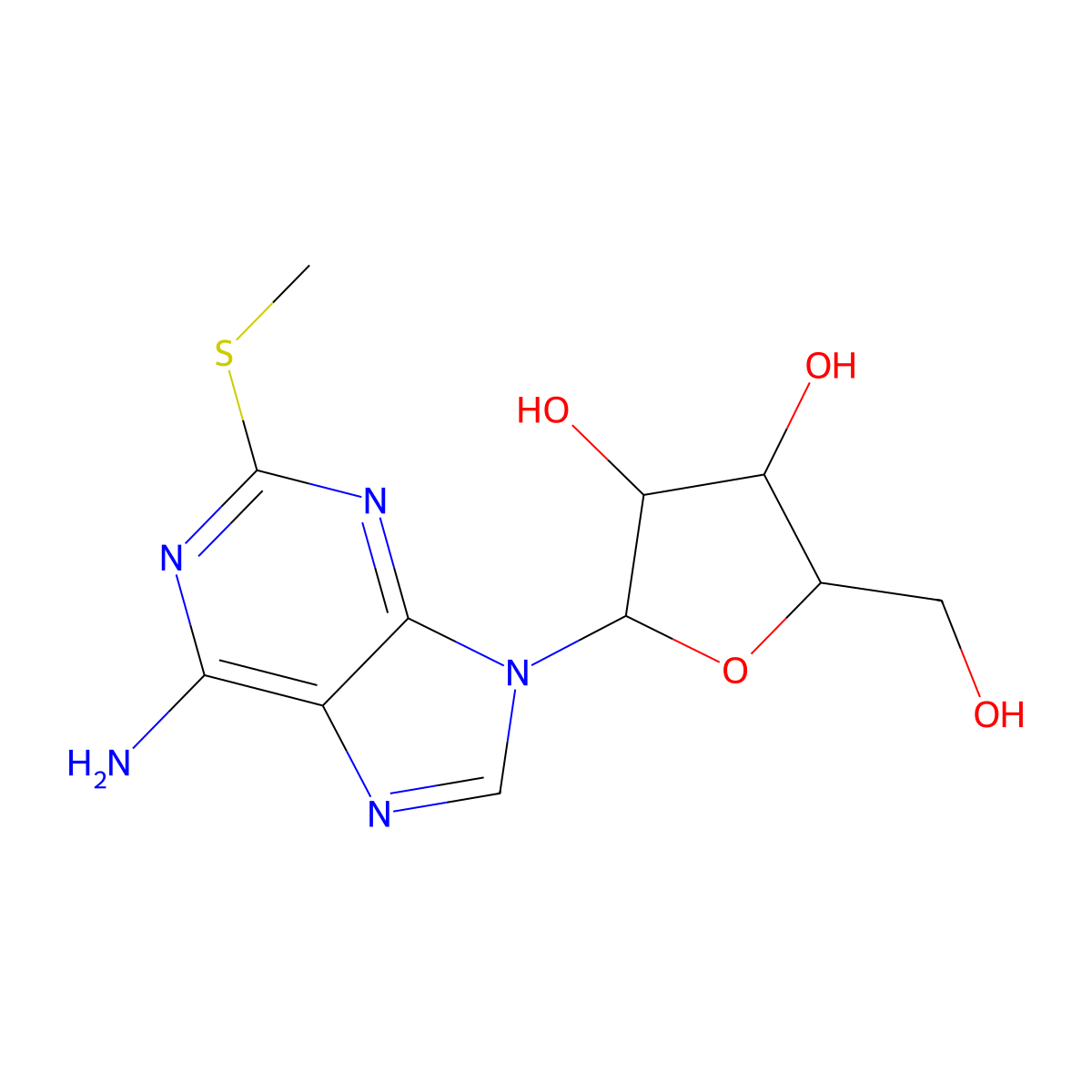 2-Methylthioadenosine molecular structure, CAS 4105-39-9