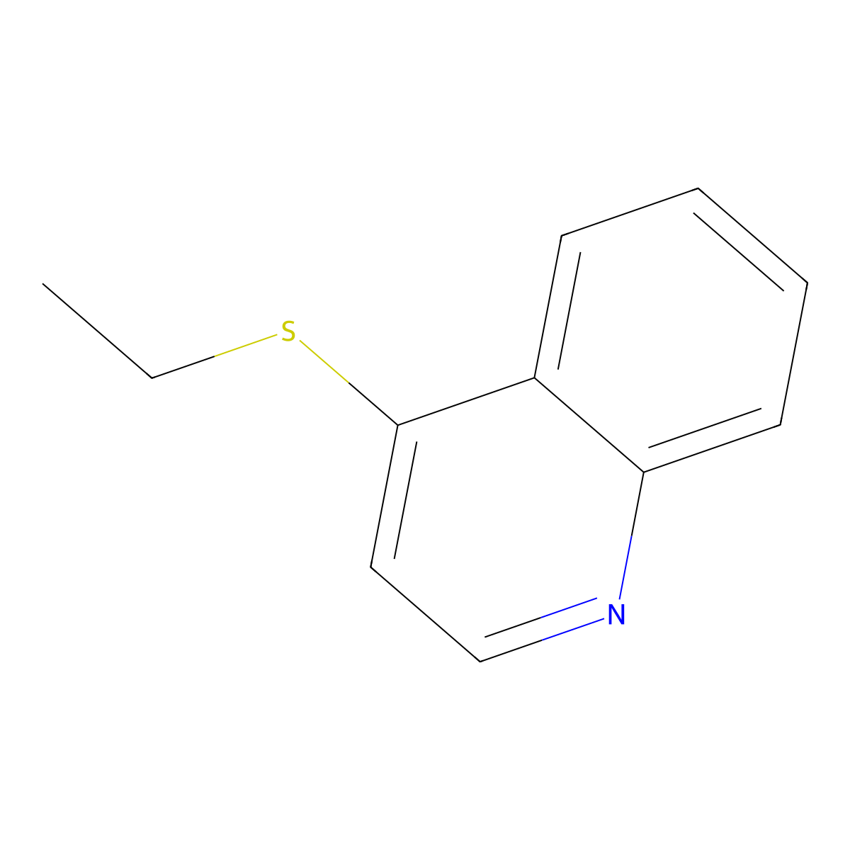 Quinoline, 4-(ethylthio)- molecular structure, CAS 4105-40-2