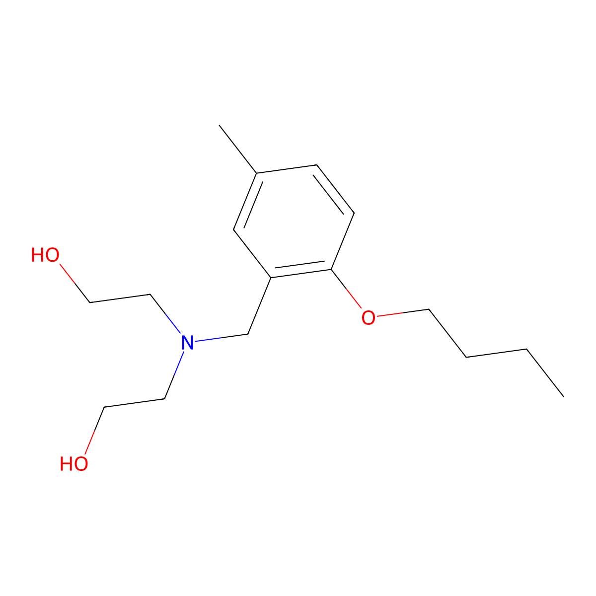 2,2'-[(2-Butoxy-5-methylbenzyl)imino]diethanol molecular structure, CAS 4105-98-0