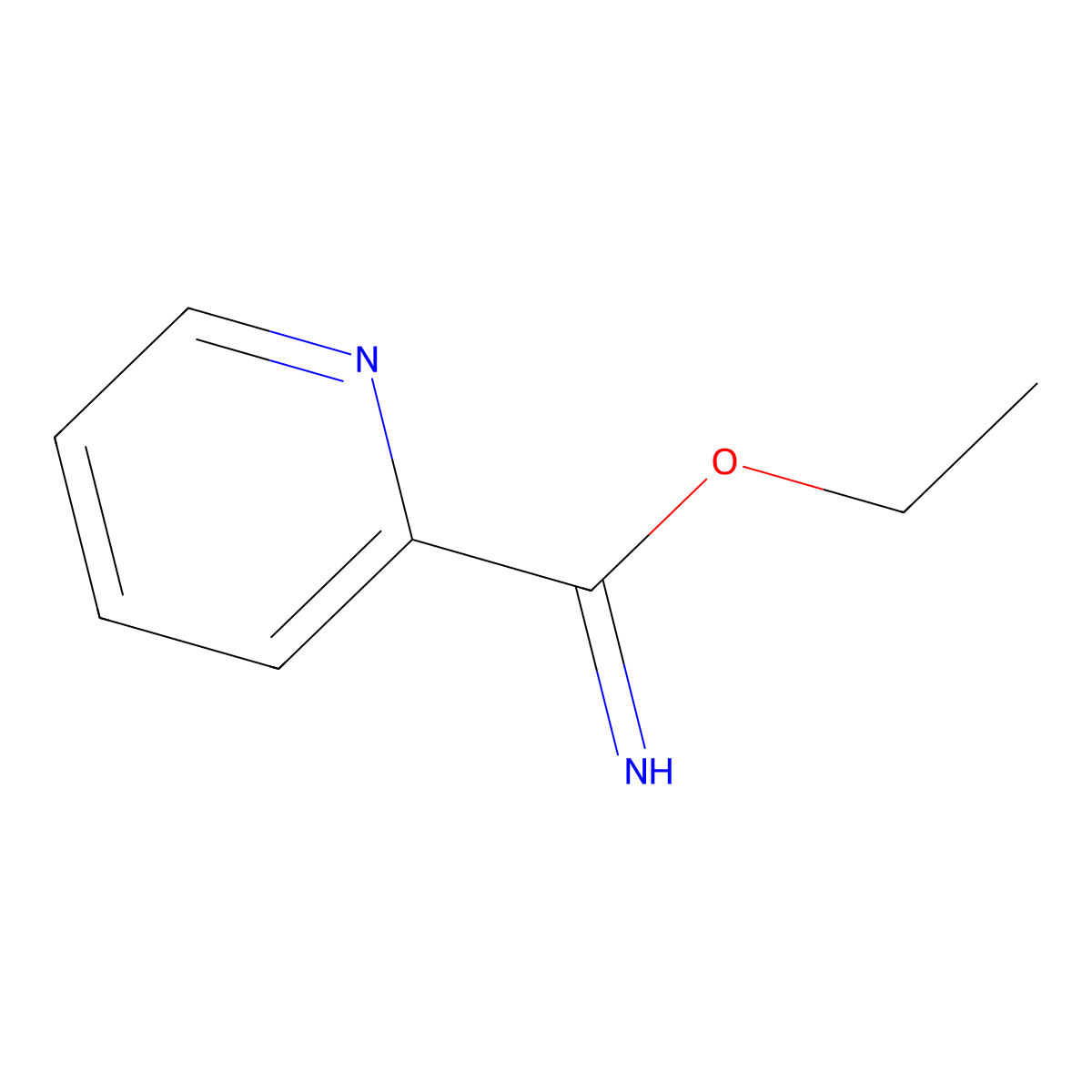 Ethyl pyridine-2-carboximidate molecular structure, CAS 41050-95-7