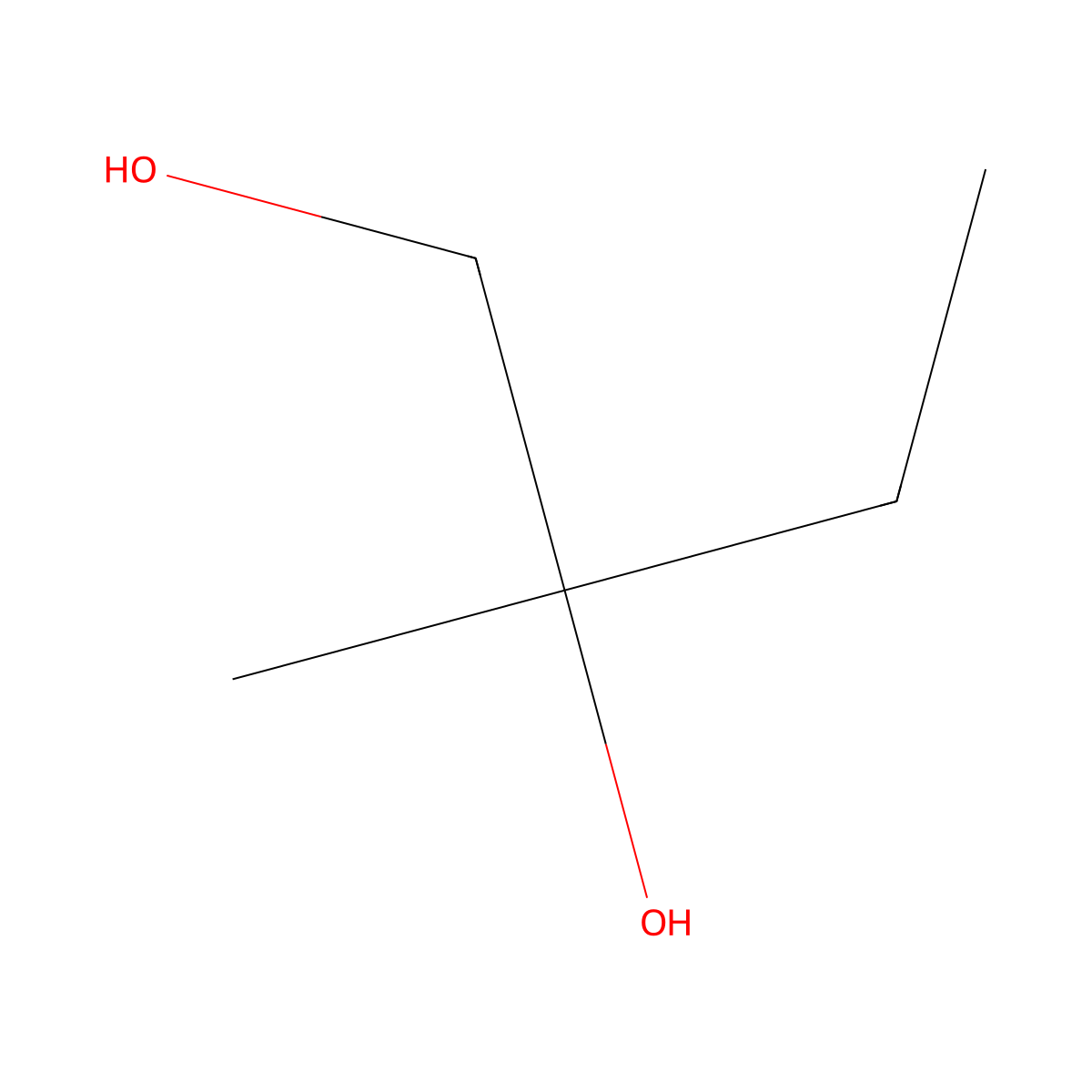 2-Methyl-1,2-butanediol molecular structure, CAS 41051-72-3