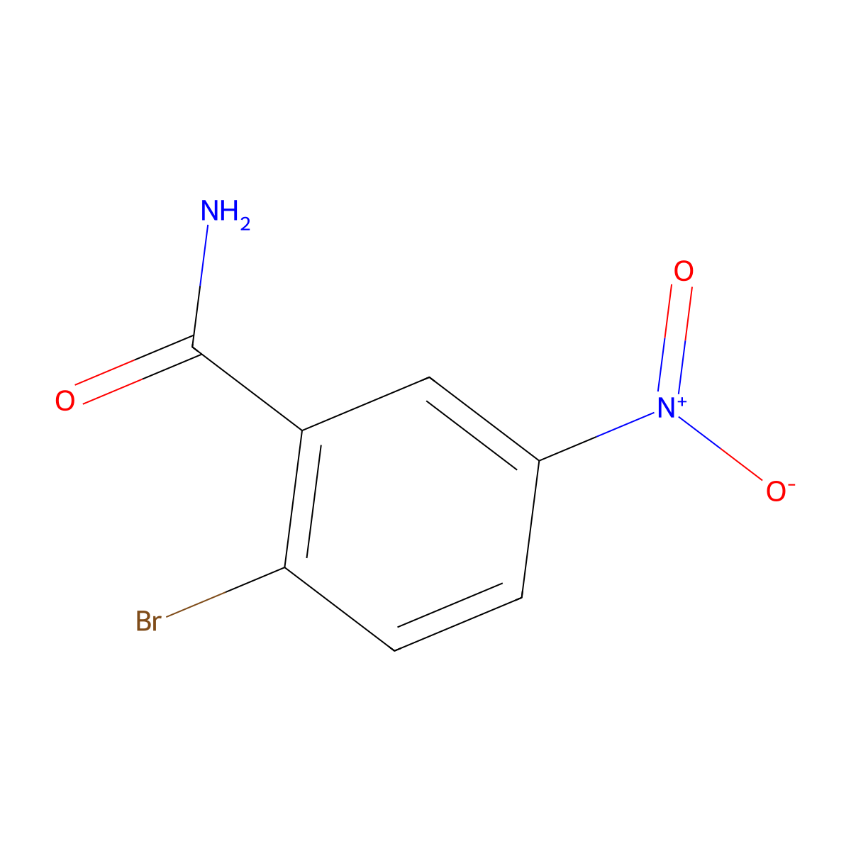 2-Bromo-5-nitrobenzamide molecular structure, CAS 41052-26-0