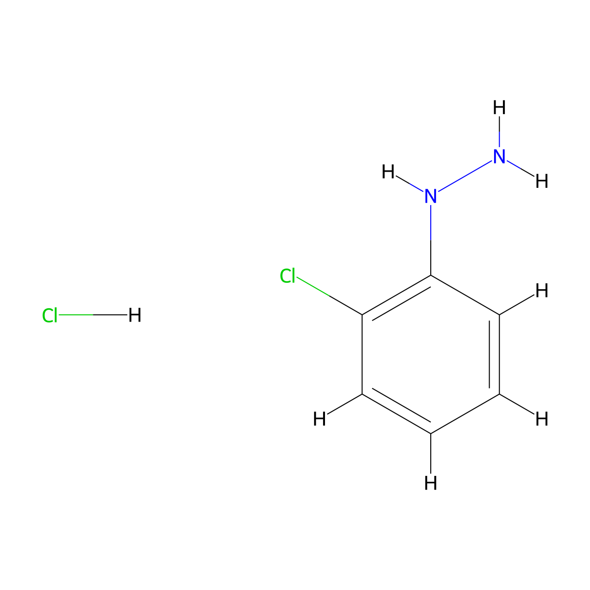 2-Chlorophenylhydrazine hydrochloride molecular structure, CAS 41052-75-9