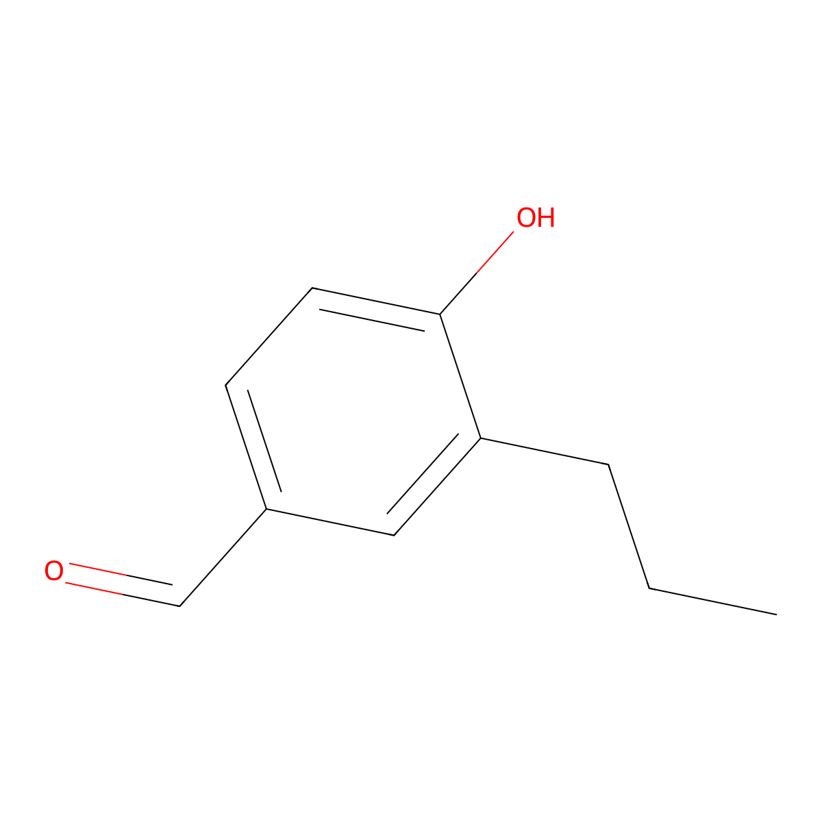 4-Hydroxy-3-propylbenzaldehyde molecular structure, CAS 41052-90-8