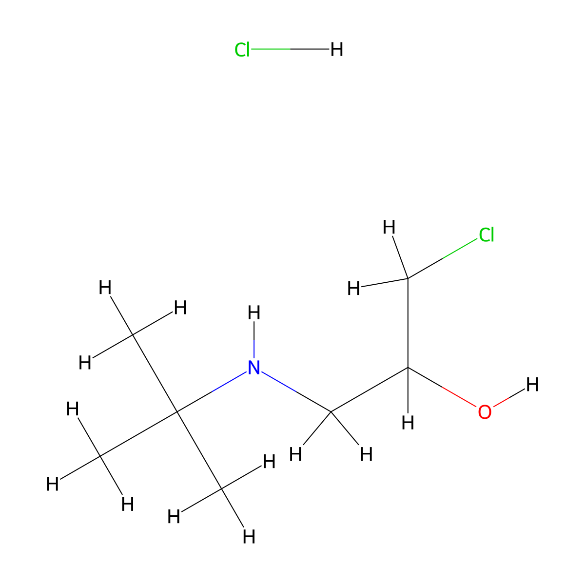1-(tert-Butylamino)-3-chloropropan-2-ol hydrochloride molecular structure, CAS 41052-94-2