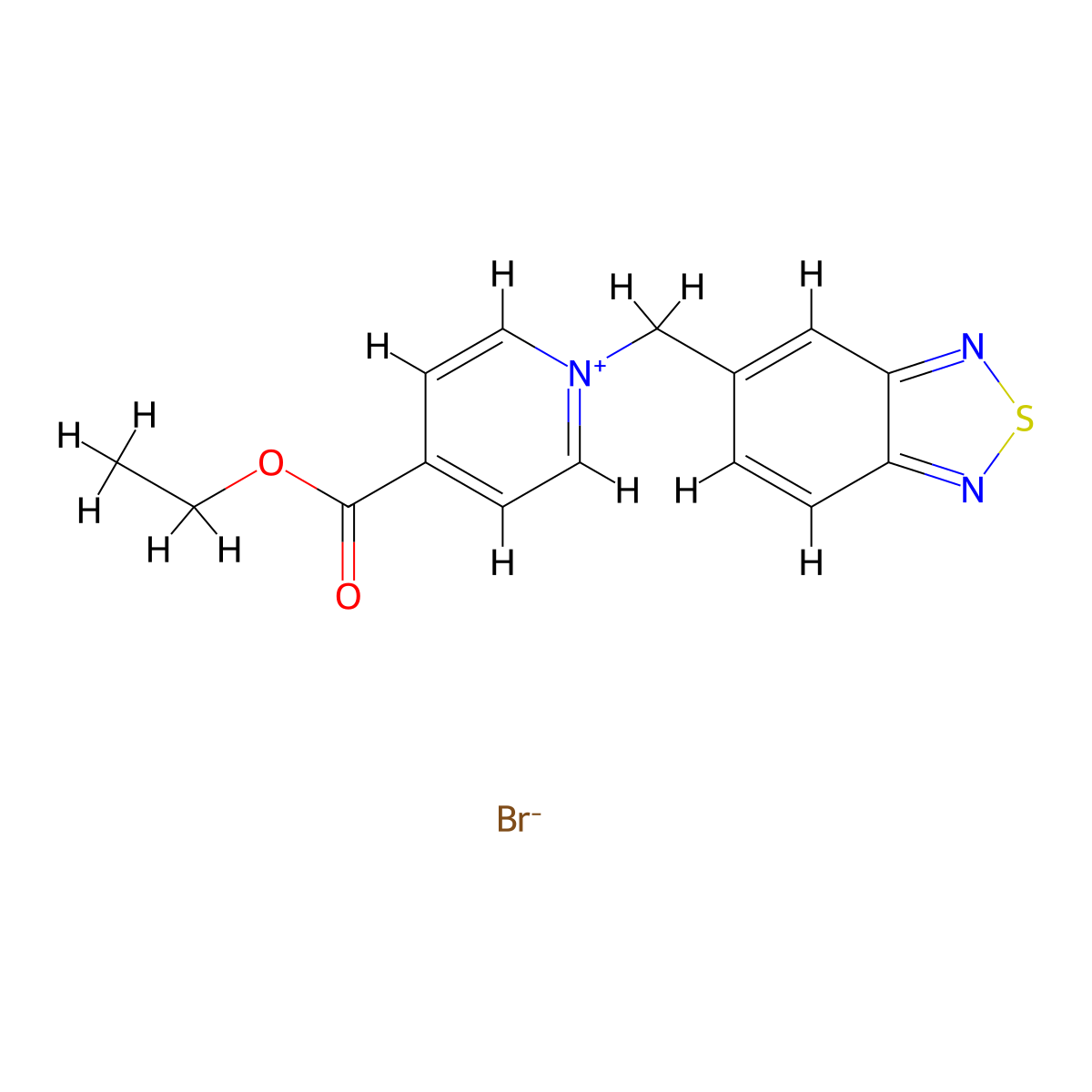 Ethyl 1-(benzo[c]1,2,5-thiadiazol-5-ylmethyl)pyridine-4-carboxylate, bromide molecular structure, CAS 410530-73-3