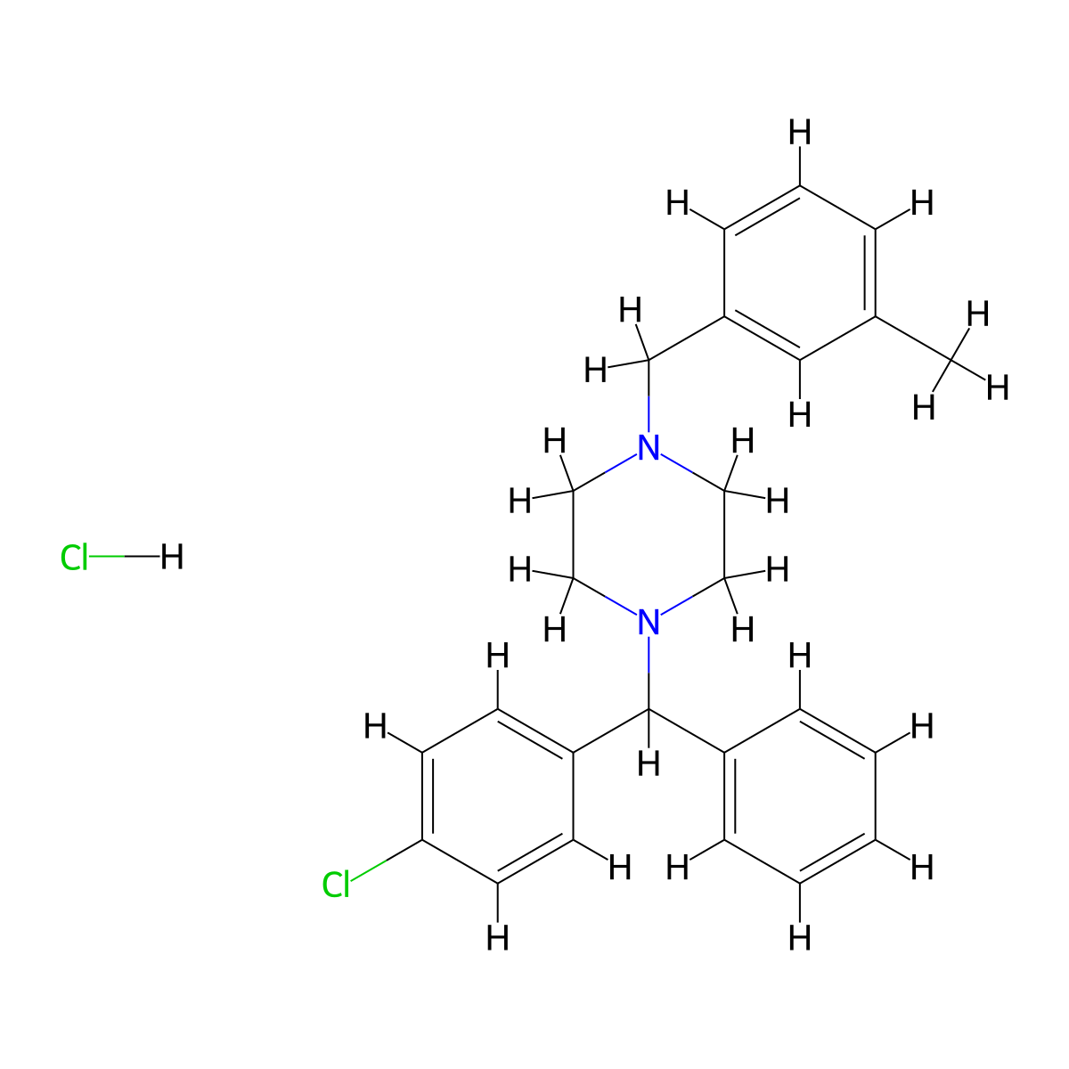 Meclizine Monohydrochloride molecular structure, CAS 410538-37-3